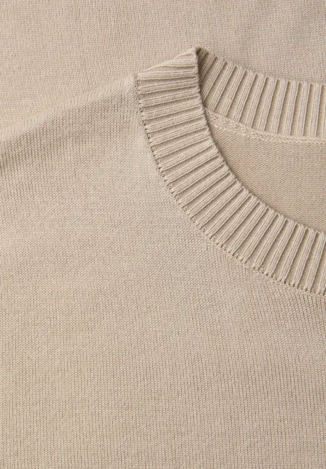 Basic Pullover cotton beige Basic Pullover cotton beige