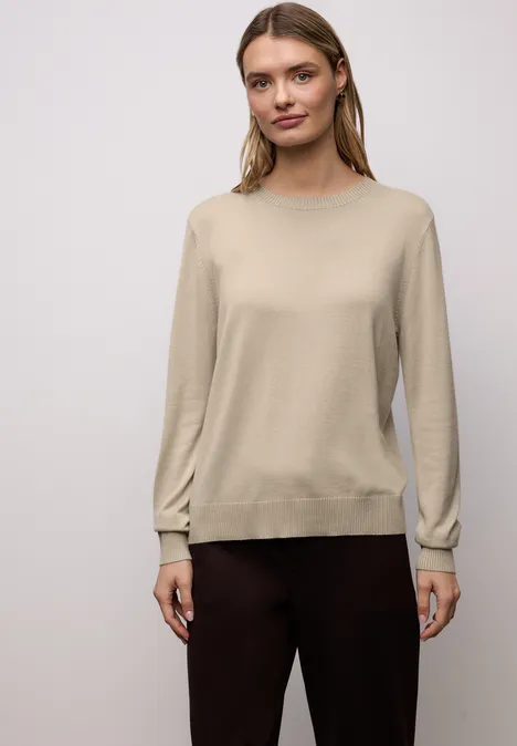 Basic Pullover cotton beige Basic Pullover cotton beige