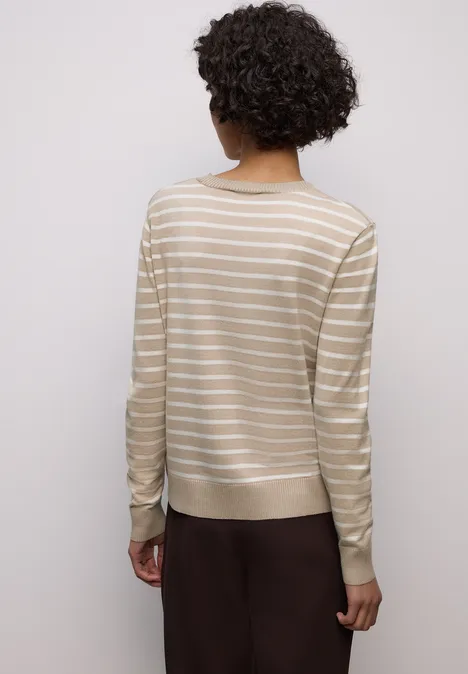 Gestreifter Pullover cotton beige Gestreifter Pullover cotton beige