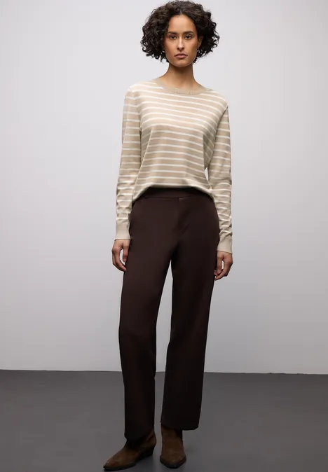 Gestreifter Pullover cotton beige Gestreifter Pullover cotton beige