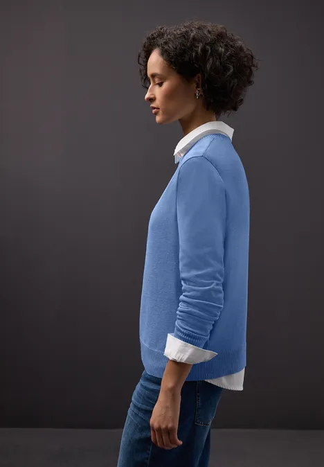 Basic Pullover bonnet blue mel. Basic Pullover bonnet blue mel.