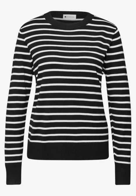 Gestreifter Pullover Black Gestreifter Pullover Black