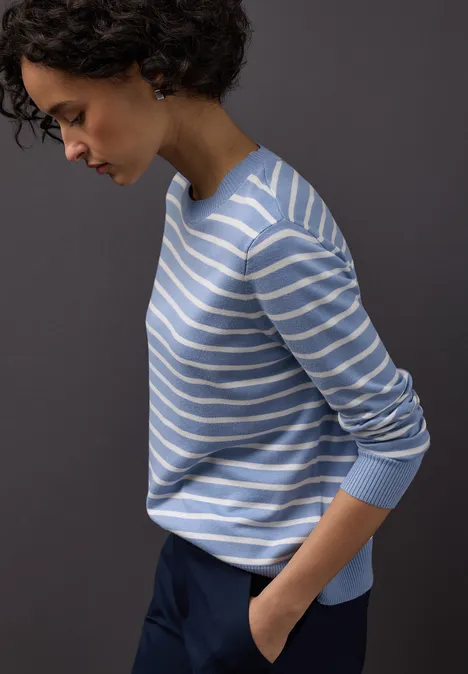 Gestreifter Pullover frosted blue Gestreifter Pullover frosted blue