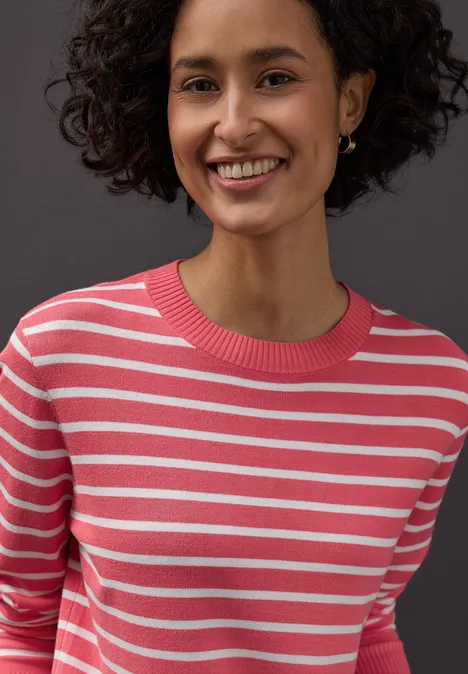 Gestreifter Pullover striking coral Gestreifter Pullover striking coral