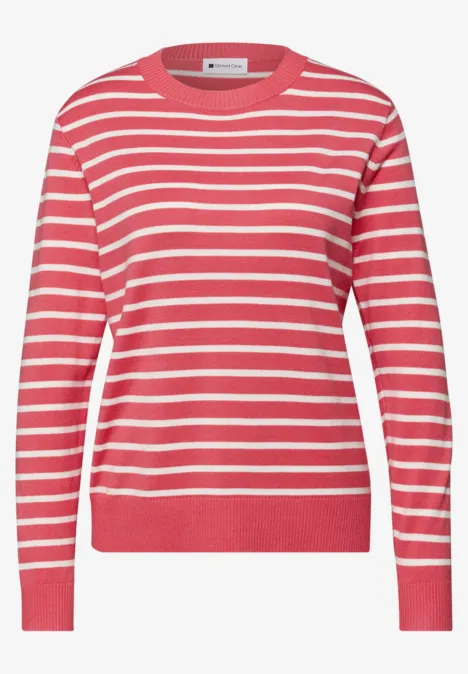 Gestreifter Pullover striking coral Gestreifter Pullover striking coral