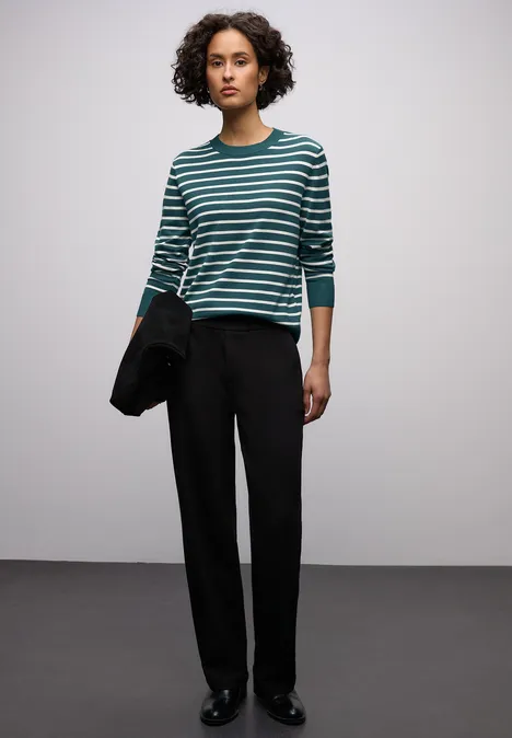 Gestreifter Pullover mediterra green