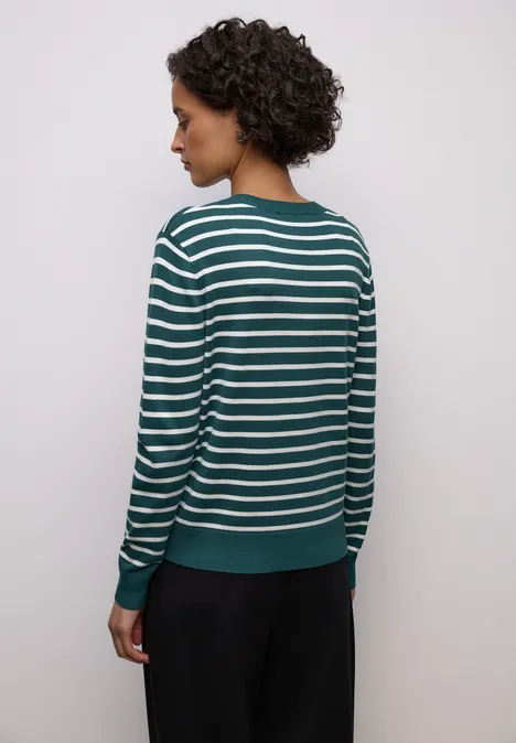 Gestreifter Pullover mediterra green