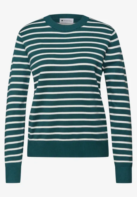 Gestreifter Pullover mediterra green