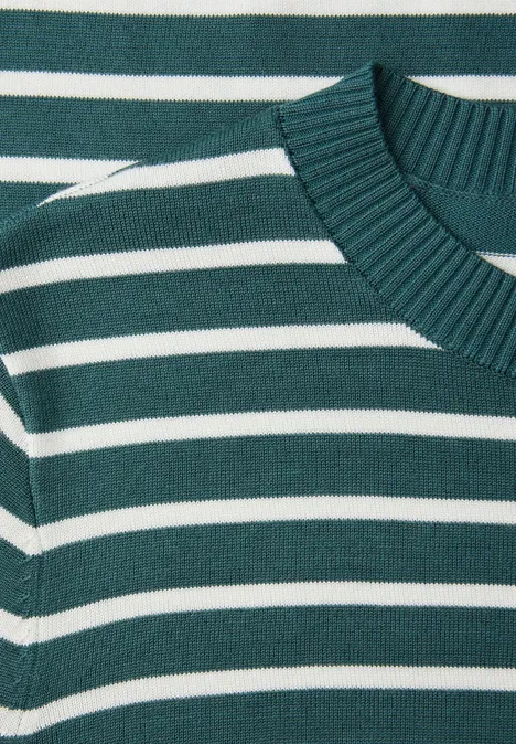 Gestreifter Pullover mediterra green