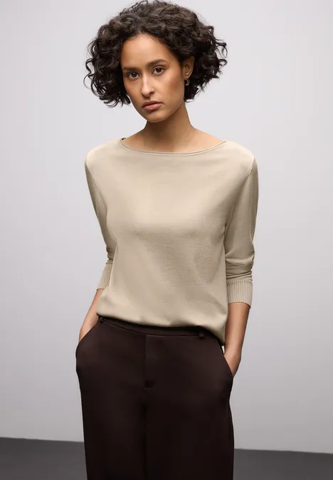 Basic Pullover cotton beige Basic Pullover cotton beige