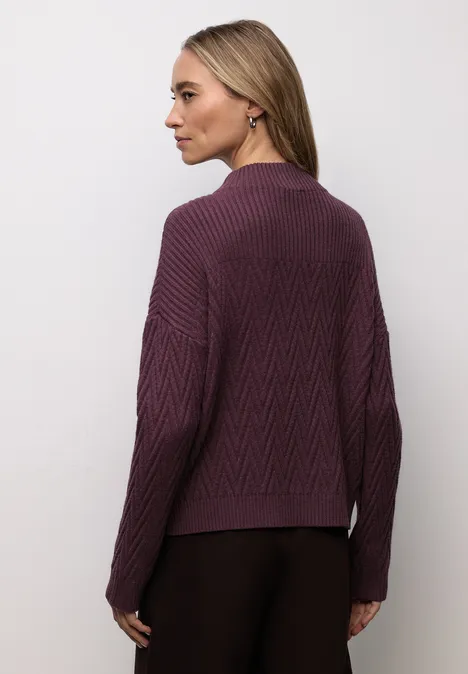 Pullover mit Strukturmix Jazz Berry