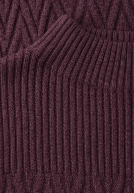Pullover mit Strukturmix Jazz Berry