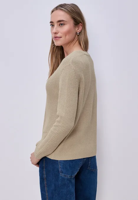 Trui in effen kleur cotton beige