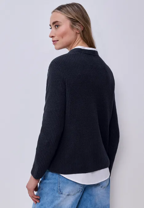 Pull-over en couleur unie shadowed navy