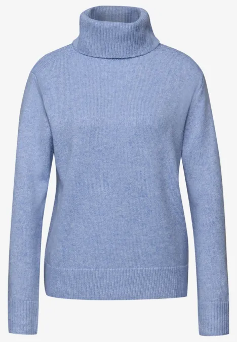Doux pull à col roulé frosted blue mel.