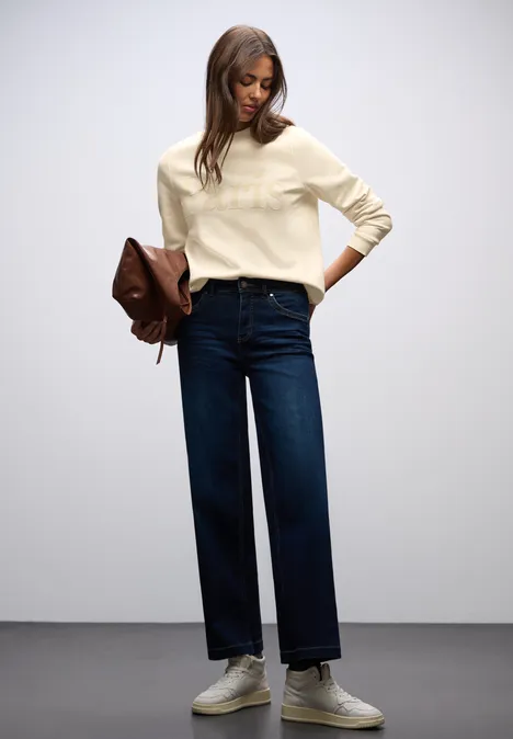 Sweater met print soft beige Sweater met print soft beige