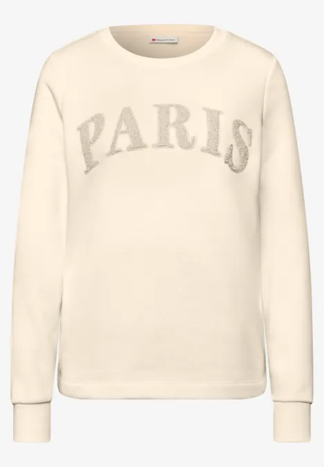 Sweatshirt met tekst soft beige