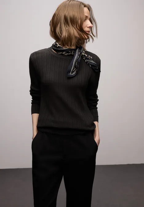 Pullover mit Rippstruktur darkest brown Pullover mit Rippstruktur darkest brown