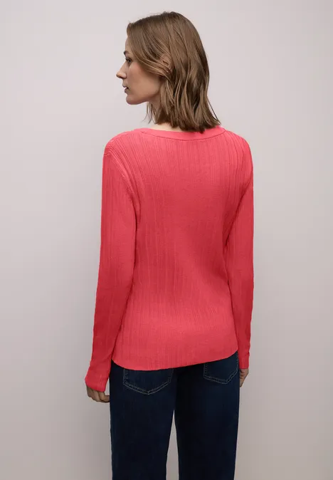 Pullover mit Rippstruktur striking coral Pullover mit Rippstruktur striking coral