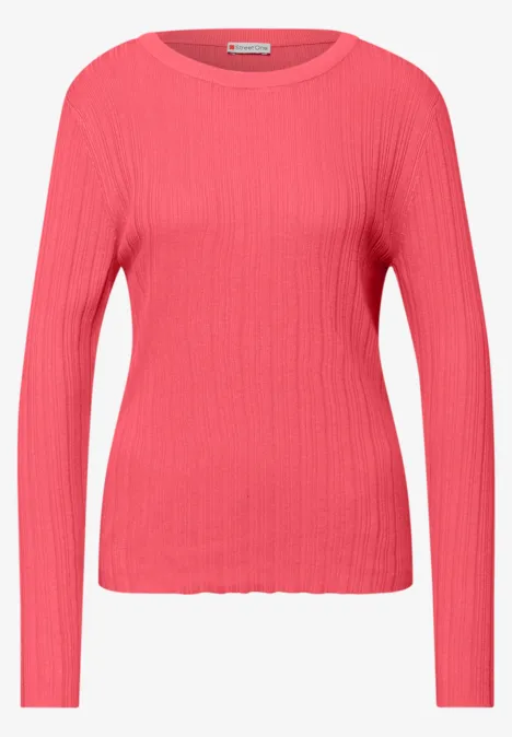 Pullover mit Rippstruktur striking coral Pullover mit Rippstruktur striking coral