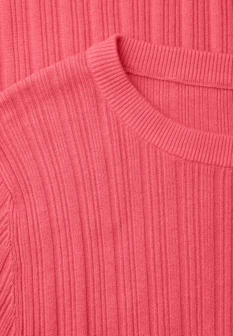 Pullover mit Rippstruktur striking coral Pullover mit Rippstruktur striking coral