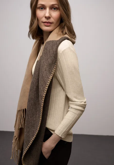 Pullover mit Rippstruktur cotton beige mel. Pullover mit Rippstruktur cotton beige mel.