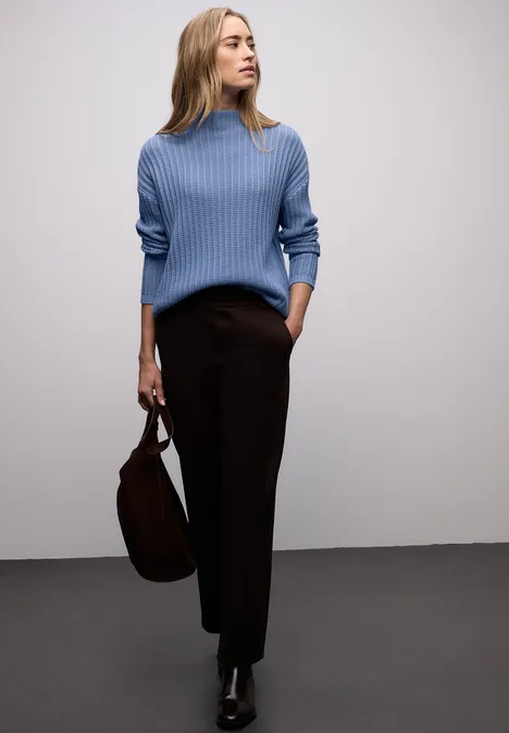 Gestructureerde coltrui frosted blue