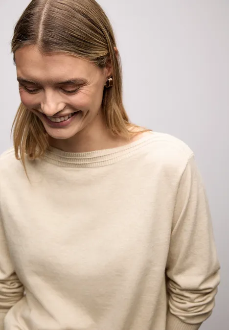 Pull-over basique U-Boot cotton beige mel.