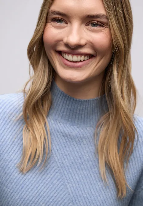 Kuscheliger Strukturpullover frosted blue mel.