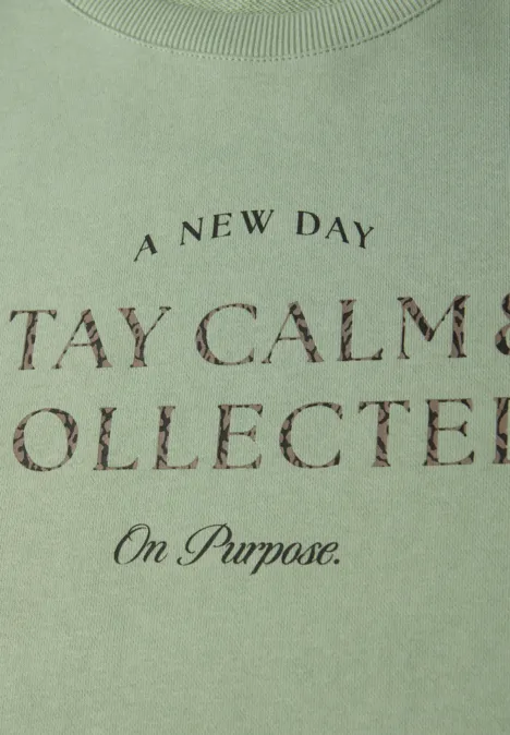 Sweatshirt met kunstwerk pale mint green Sweatshirt met kunstwerk pale mint green