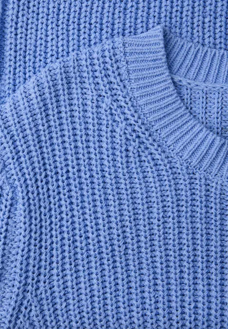 Pull en grosse maille bonnet blue