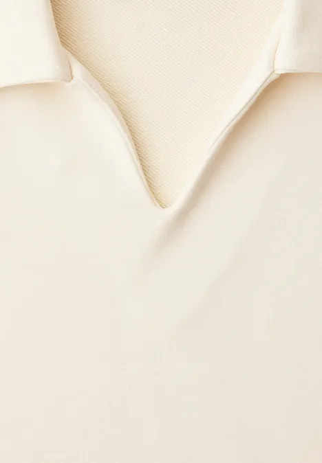 Sweat-shirt à col soft beige