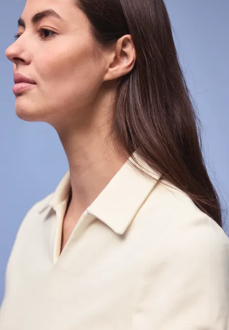 Sweat-shirt à col soft beige