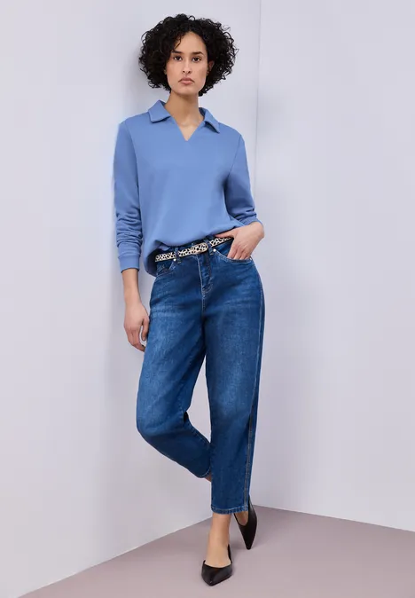 Sweatshirt mit Kragen bonnet blue