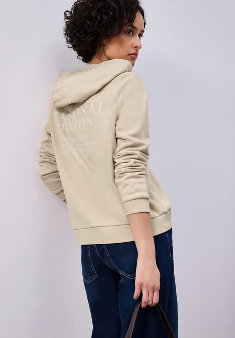 Hoodie avec backprint cotton beige