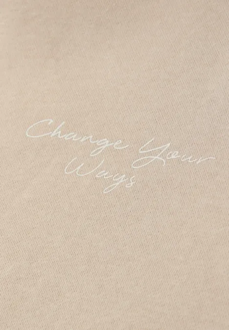 Hoodie avec backprint cotton beige