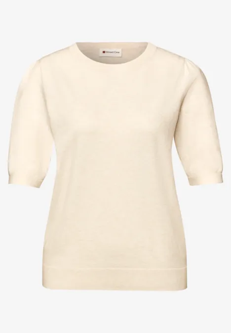 Pullover in Unifarbe cream white melange