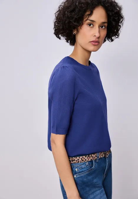 Pullover in Unifarbe amparo blue