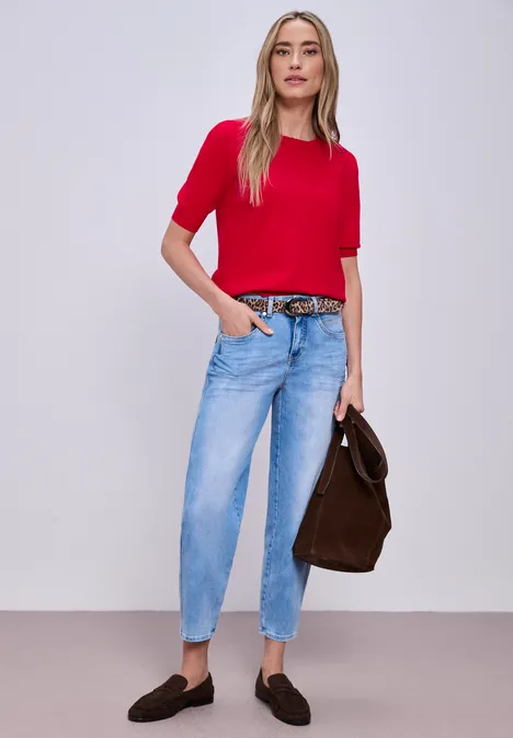 Pull-over en couleur unie salsa red