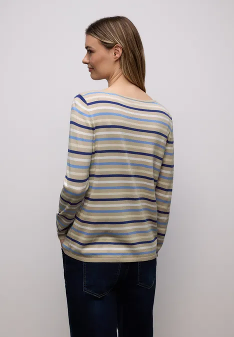 Gestreifter Pullover cotton beige