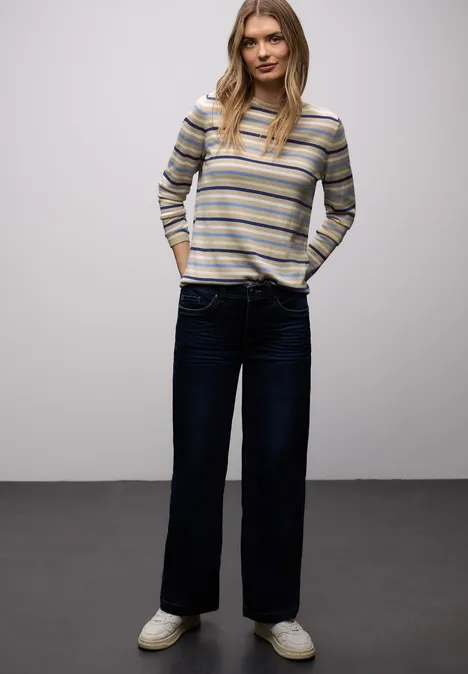 Gestreifter Pullover cotton beige