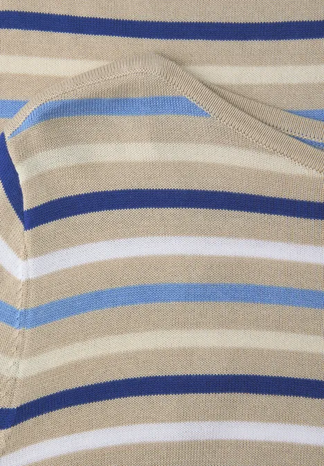Gestreifter Pullover cotton beige