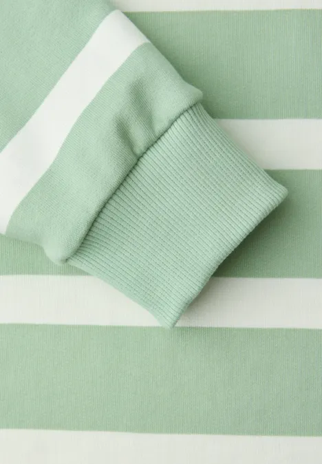 Gestreept sweatshirt pale mint green