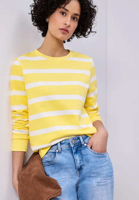 Gestreiftes Sweatshirt bloom yellow