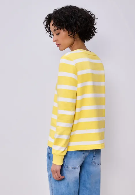 Gestreept sweatshirt bloom yellow