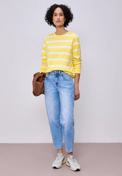 Gestreept sweatshirt bloom yellow