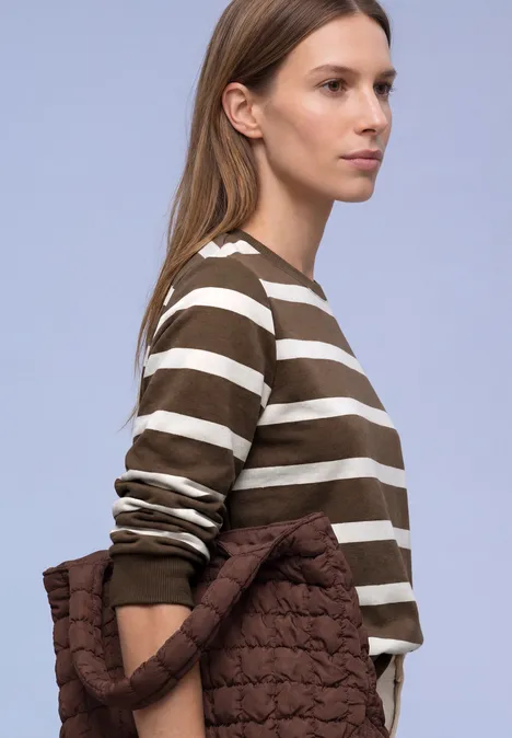 Sweat-shirt à rayures light terra mocha