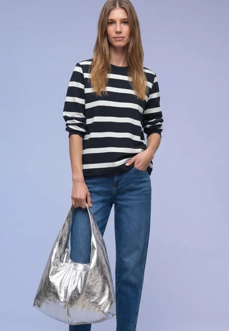 Gestreiftes Sweatshirt shadowed navy