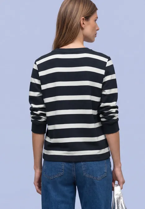 Gestreept sweatshirt shadowed navy