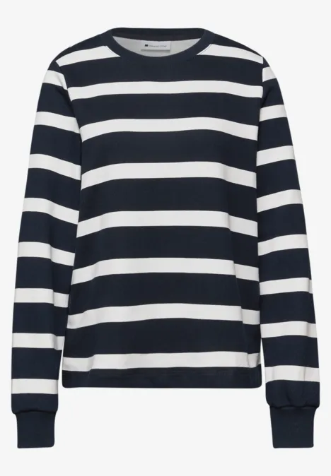 Gestreept sweatshirt shadowed navy
